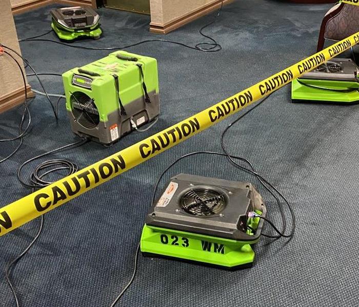 Green drying equipment placed on floor 